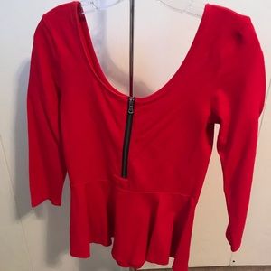 Red peplum top